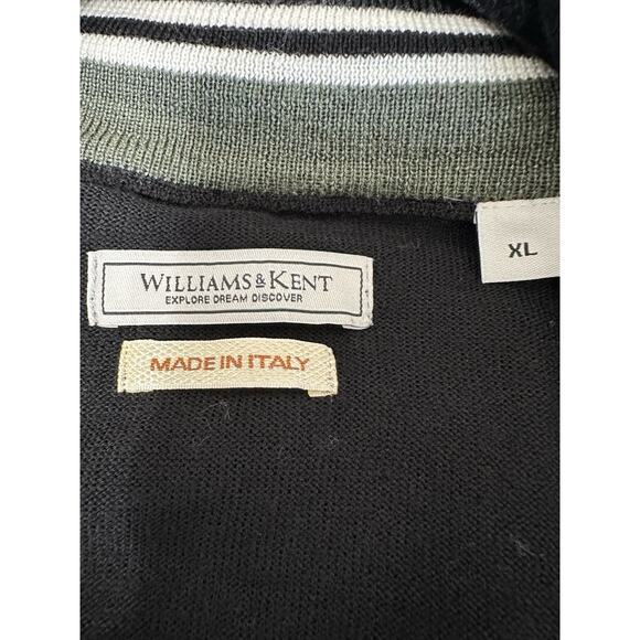 Williams Kent Sweater Mens XL Italian Merino Wool Black 1/4 Zip Vest Golf Preppy - Picture 8 of 11